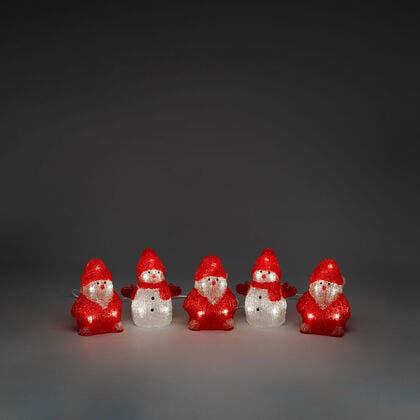LED Acryl Santa&Snowm. 5er-Set