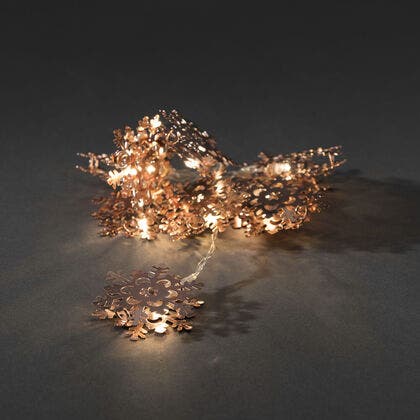Slinga koppar snöflinga 10 LED