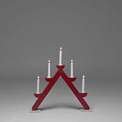 5 Bulb Candlestick Red