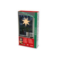 Pappersstjärna vit/guld 60cm