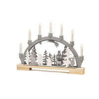 LED Holzsilh., 7 Kerzen 10 w.w