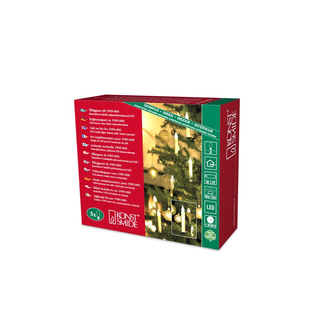 Add on set 5 candles LED