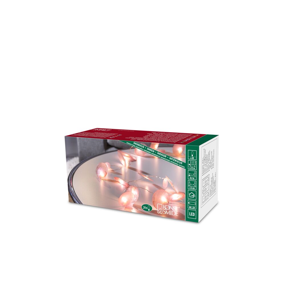 LED Dekolichterkette, Perlmutb