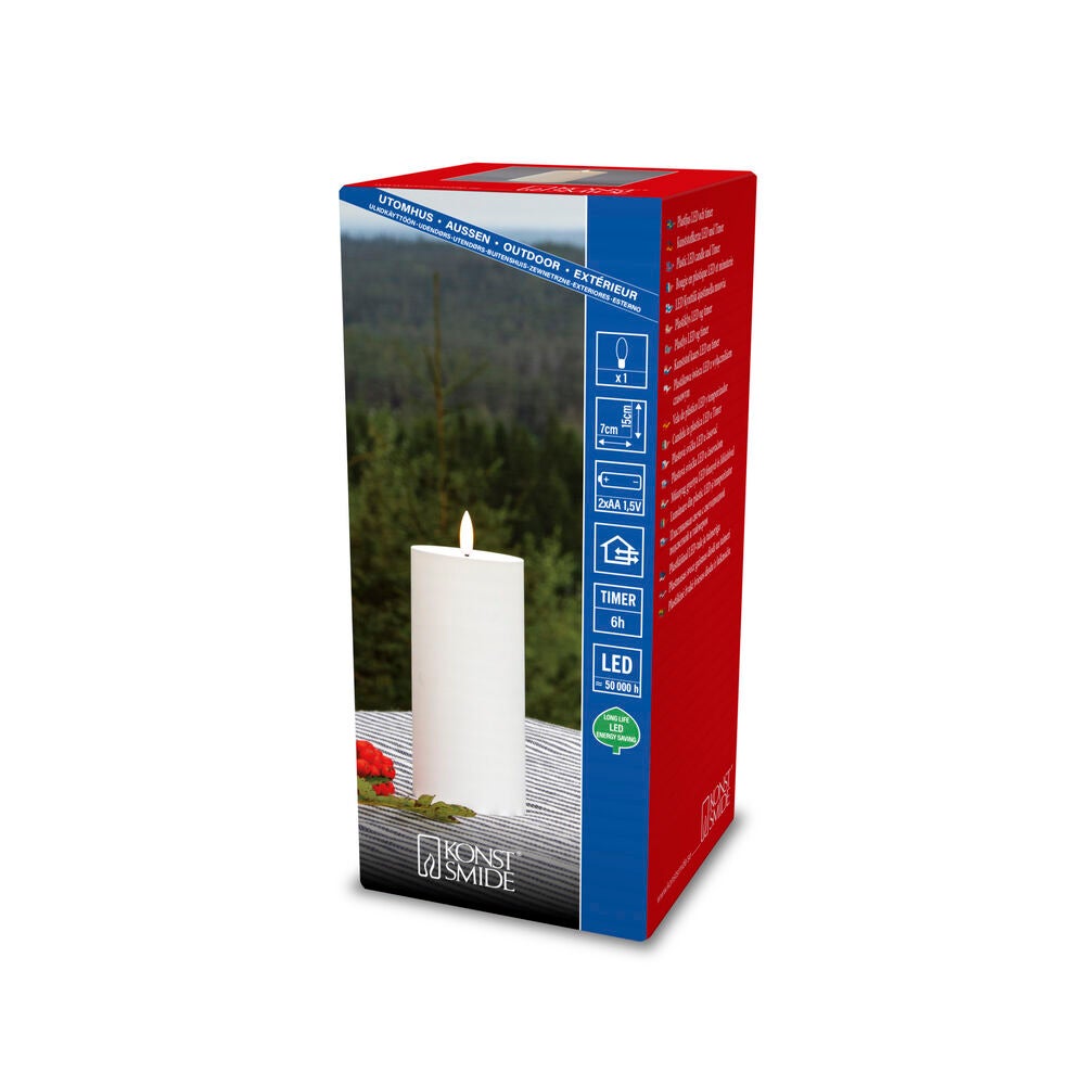 Blockljus LED vit 15cm