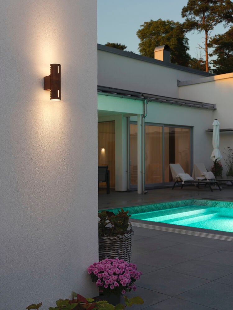 Cuneo vägglykta E27 Rost