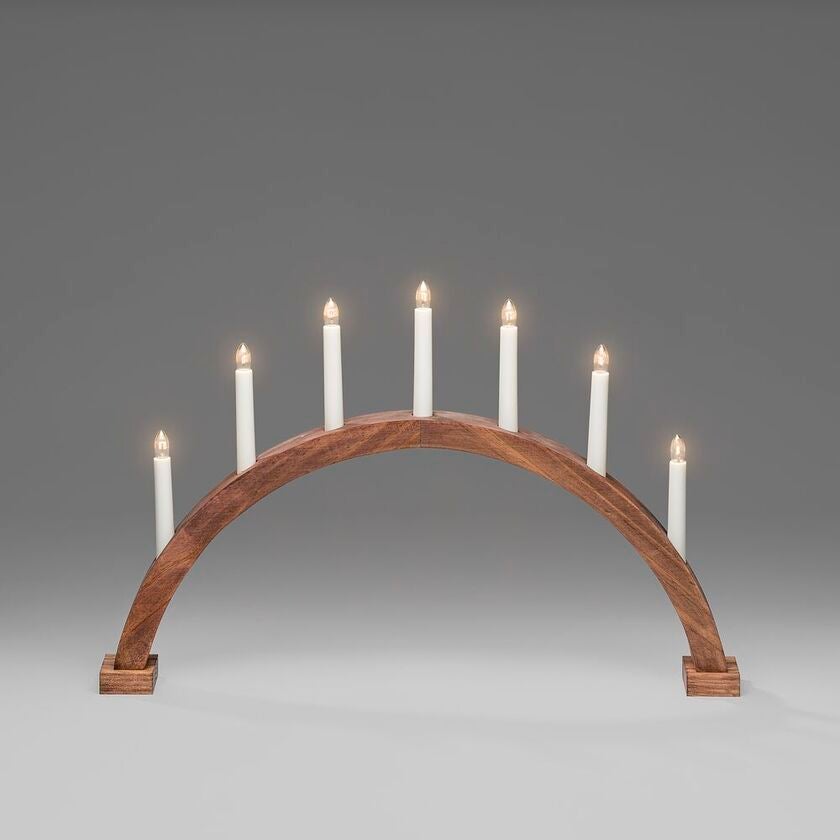 Holzleuchter, braun gebeizt