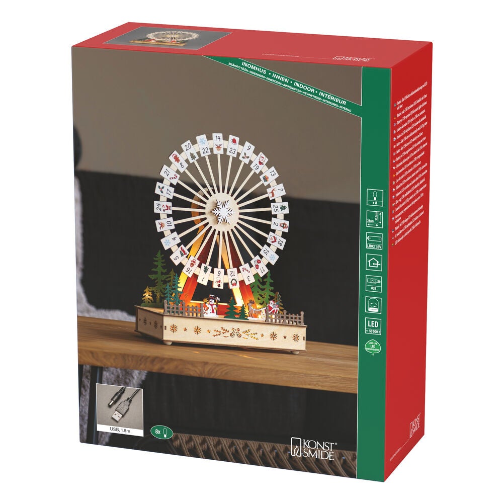 X-mas calendar LED, B/O & USB