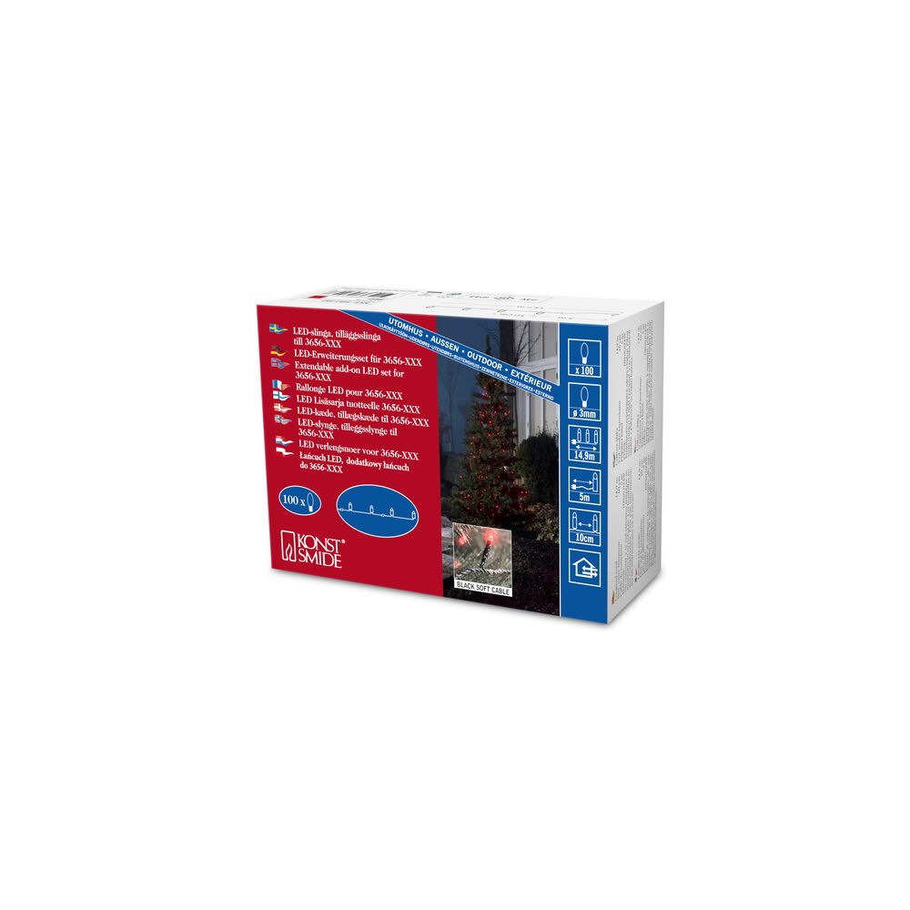 Tilläggsslinga 100 röda LED