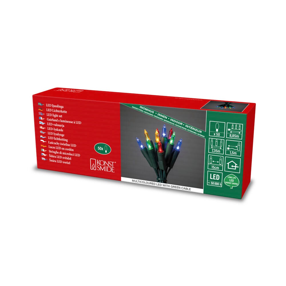 LED Minilichterkette, 50 bunte