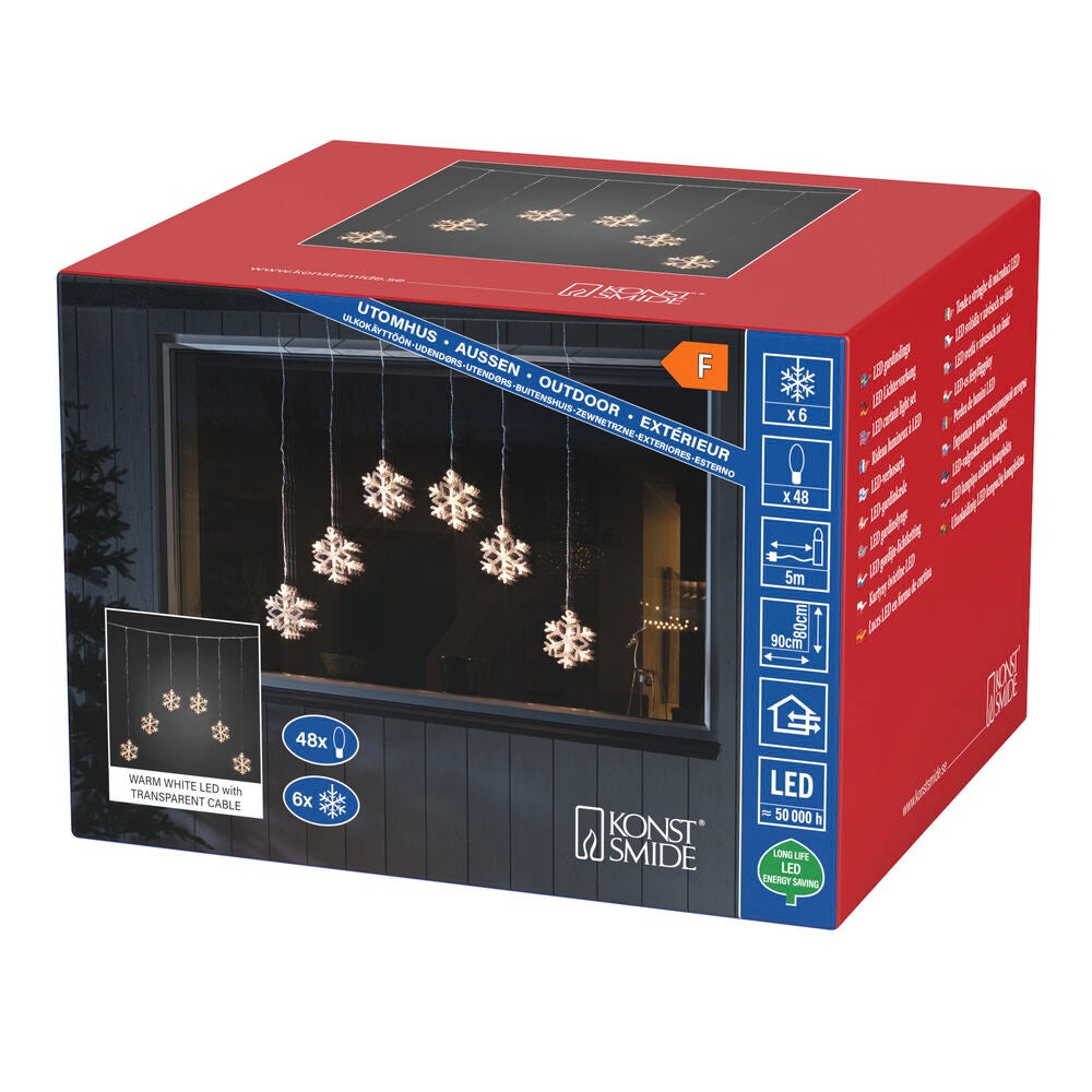 6 Snowflakes LED Acrylic Set