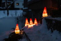 LED Acryl Santa 5er-Set, 40 ww