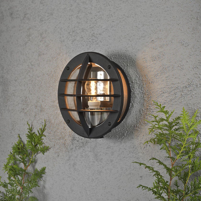 Oden väggl E27 svart eluttag