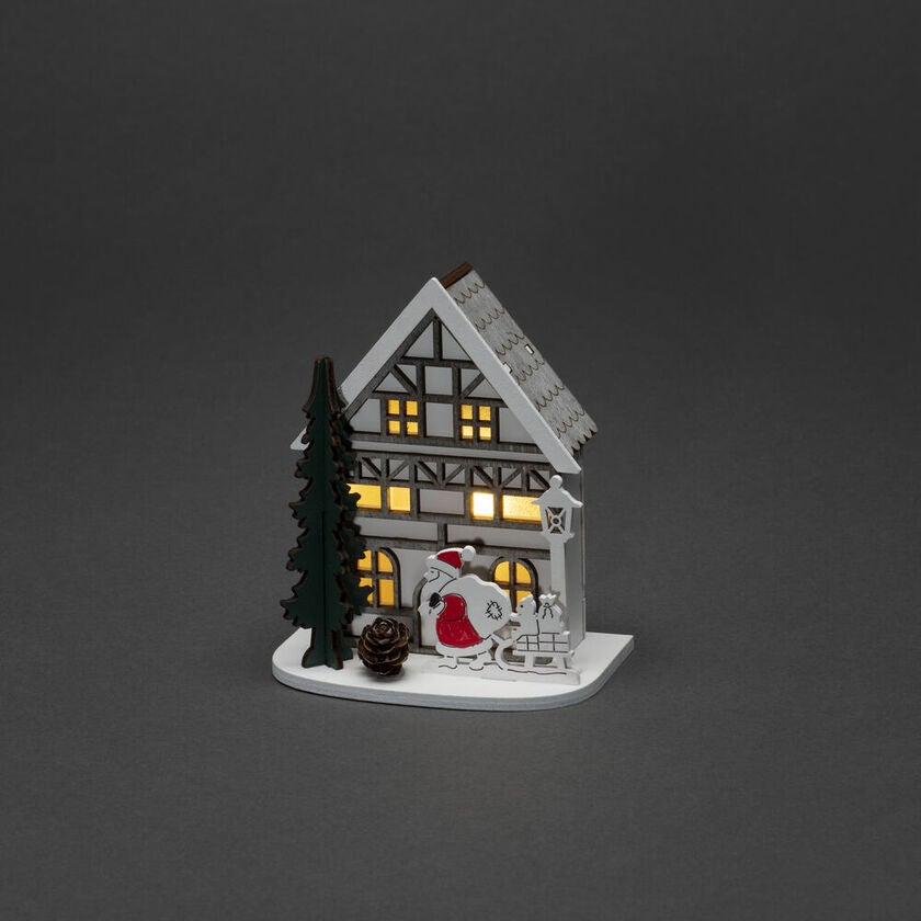 B/O Siluett Hus trä 1 LED