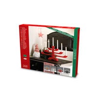 Elljusstake 7 lj trä röd