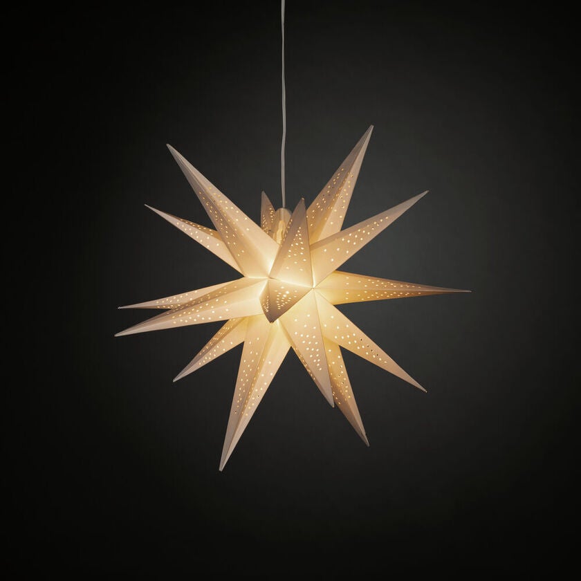 3-D Pappstjärna vit 60 cm LED
