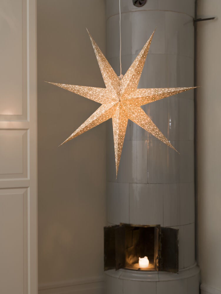 7 Point Paper Star 78cm Wh/Gld