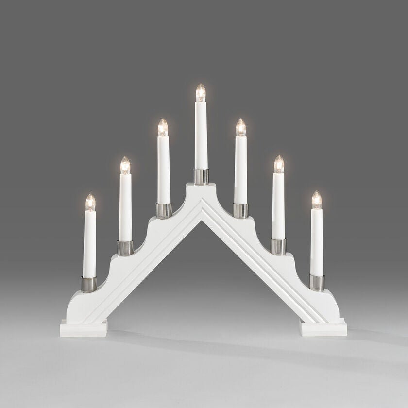 Candlestick wood white 7 bulbs