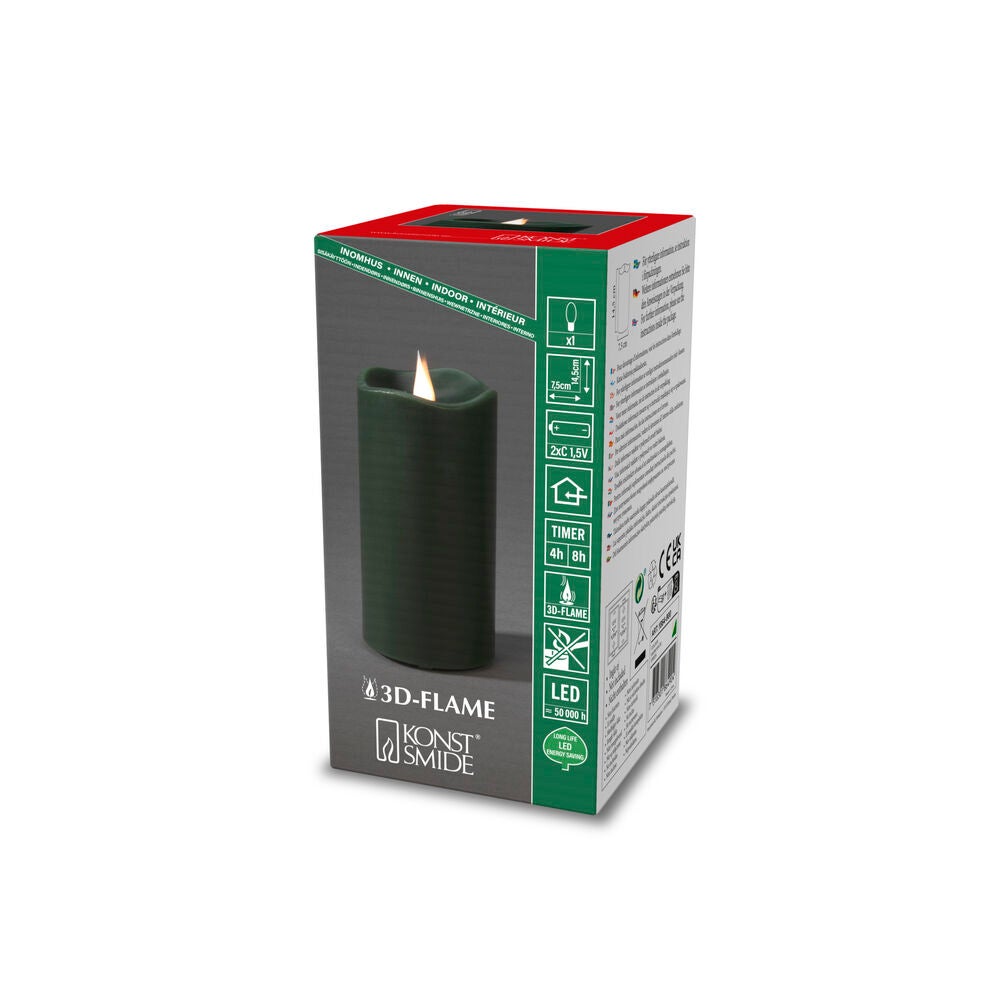 LED Wachskerze, 7,5x14,5 cm