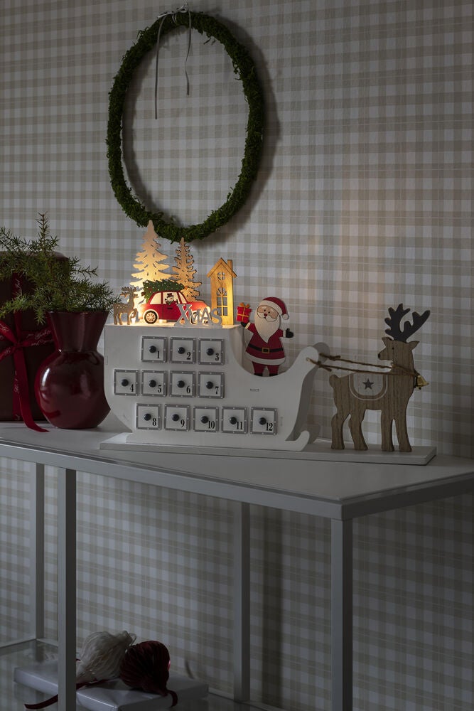 Siluett motiv kalender trä LED