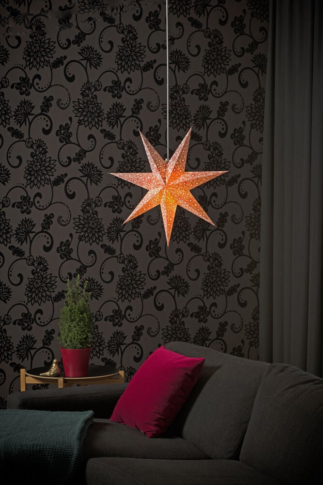 7 Point White/Gold Paper Star