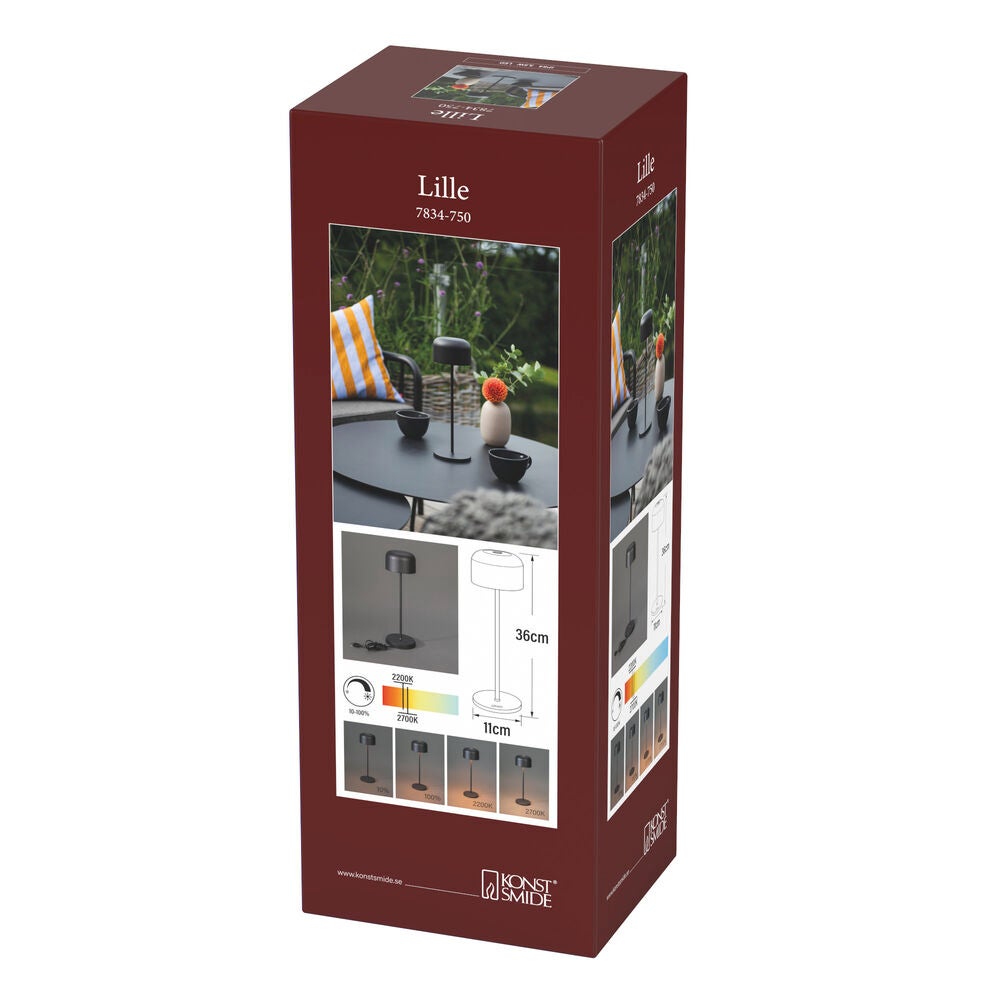 Lille bordslampa USB Svart