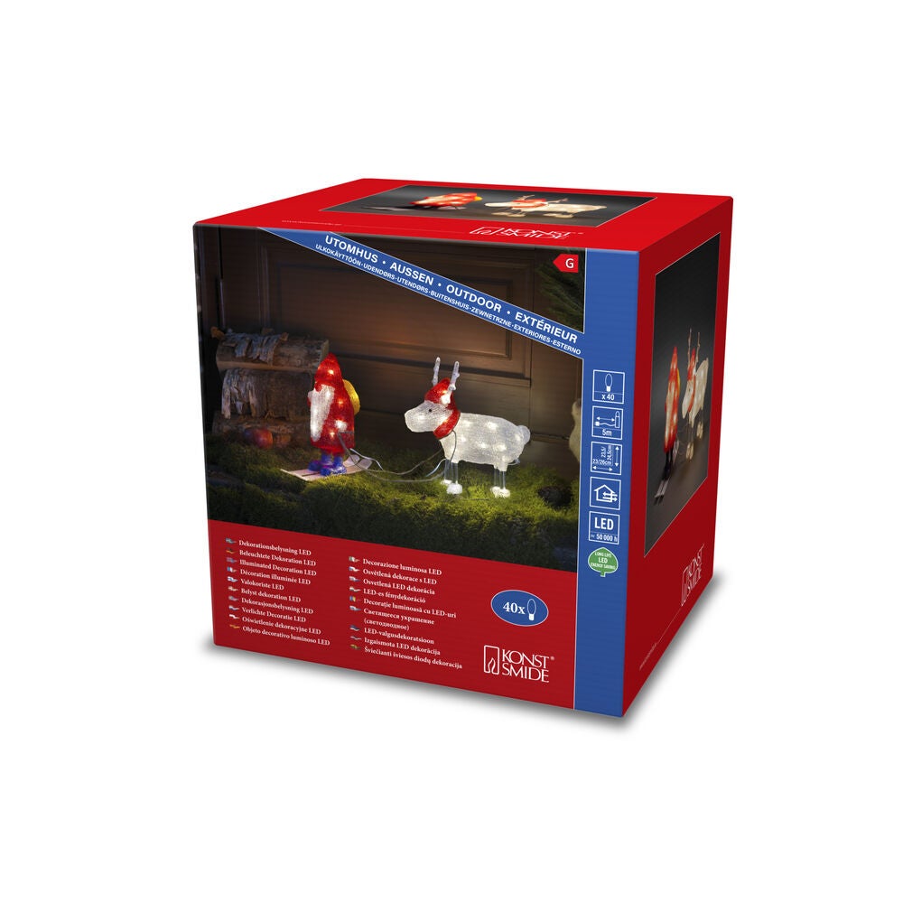 Acrylic Santa&Reindeer 40 LED