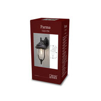 Parma vägglykta ned E27 svart