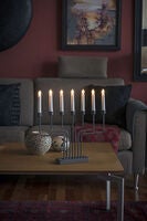 7 Bulb Metal Candlestick Grey