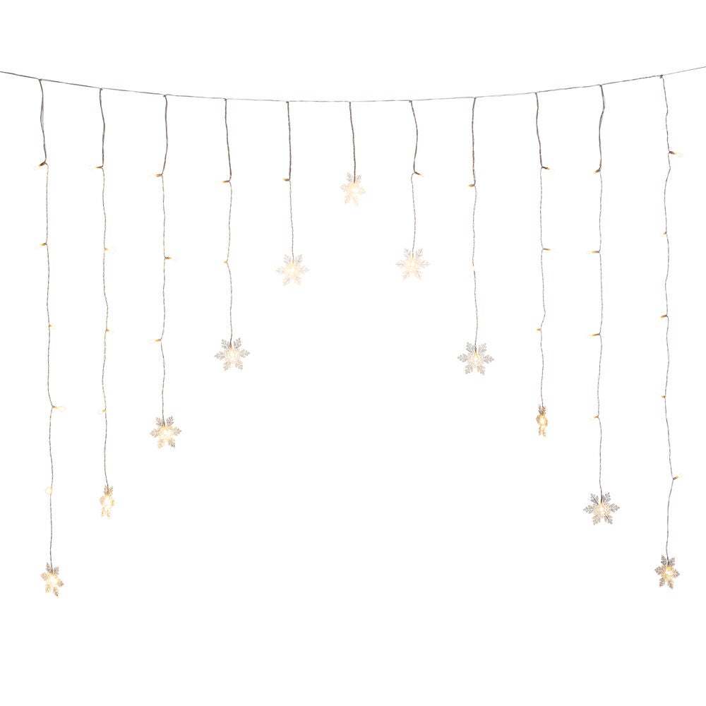Gardinslinga 11 snöflingor LED