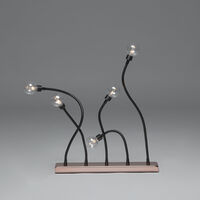 5 Bulb Metal C/Stick Blk/Copp