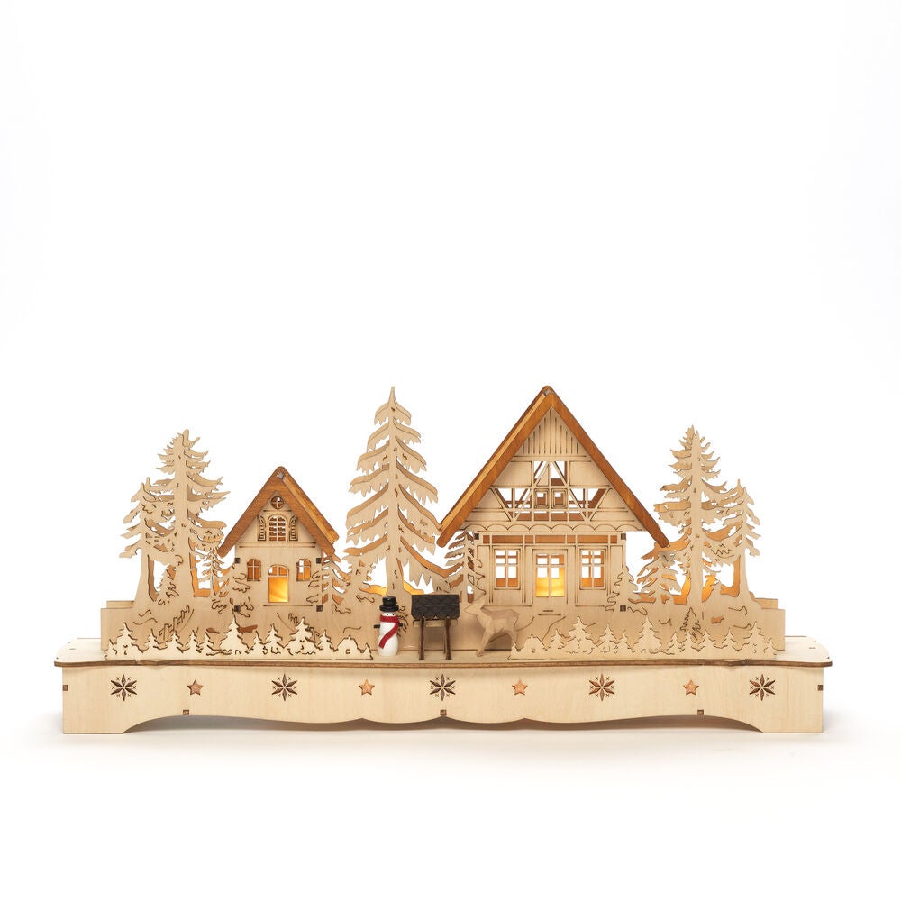 Wooden Village Silhouette