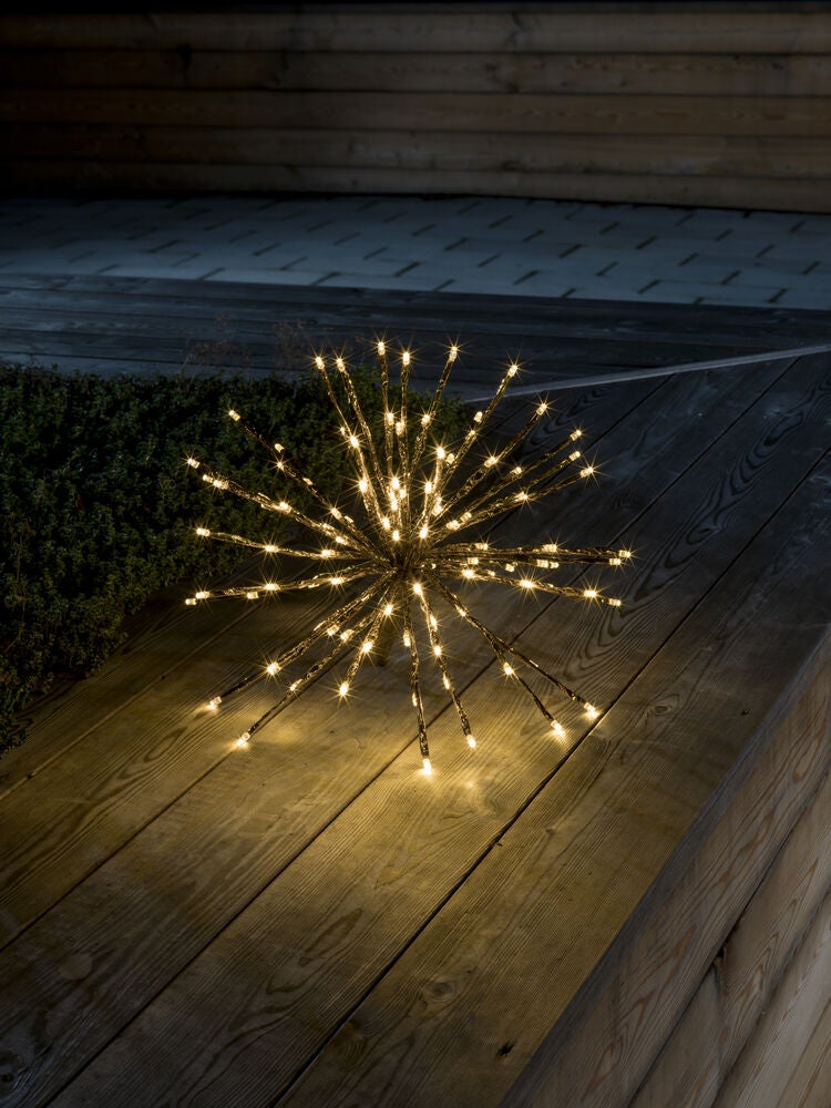 Dekorationsboll spröt guld LED