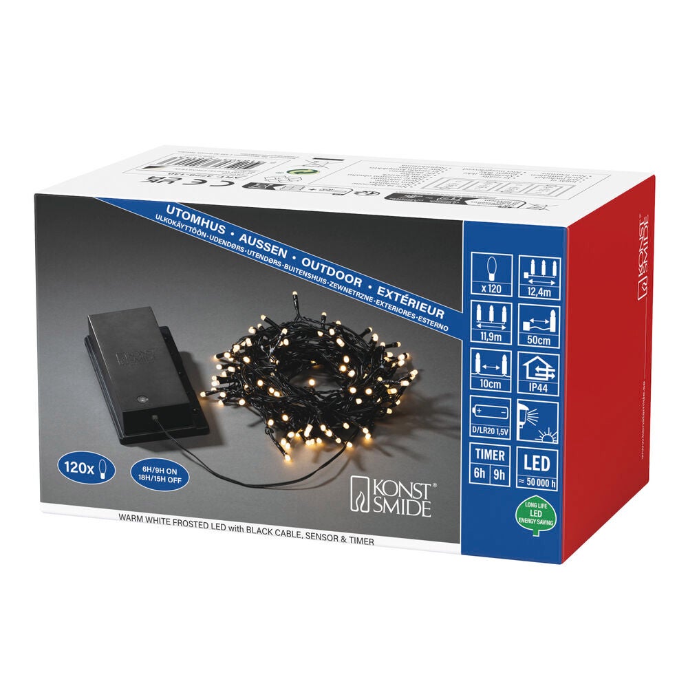 Slinga 120 varmvita LED frost.