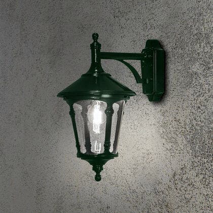 Virgo vägglykta ned E27 grön