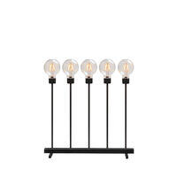 Elljusstake 5 ljus met. svart