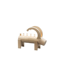 Elljusstake 5 ljus trä natur