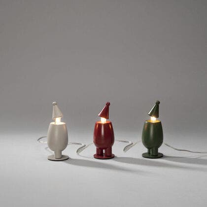 Elljusstake 3 ljus trä LED