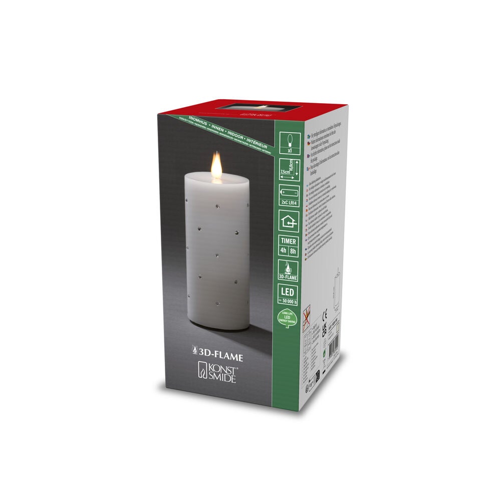 LED Wachskerze, 7,5x16,8cm,B/O