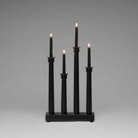 Candlestick wood 4 bulbs black