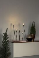 5 Bulb Metal C/Stick Blk/Copp