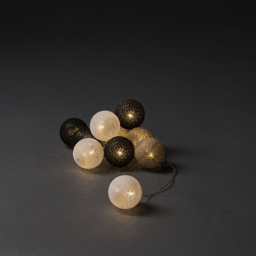 10 Cotton Balls Wht/Blk B/O