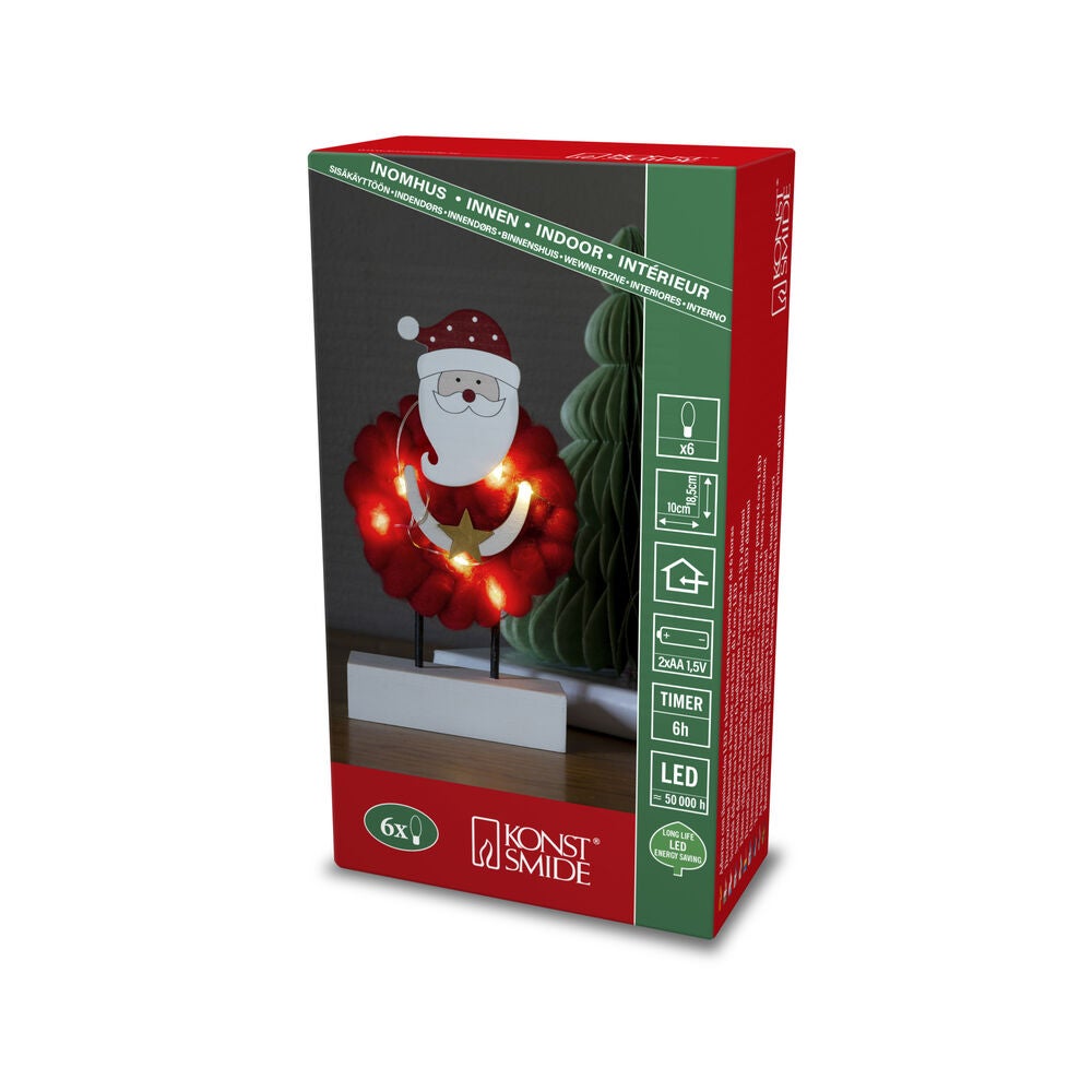 B/O Tomte trä&bomull 6 LED