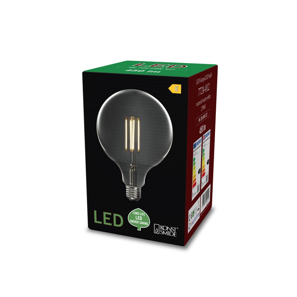 Glödlampa LED E27 125mm klar
