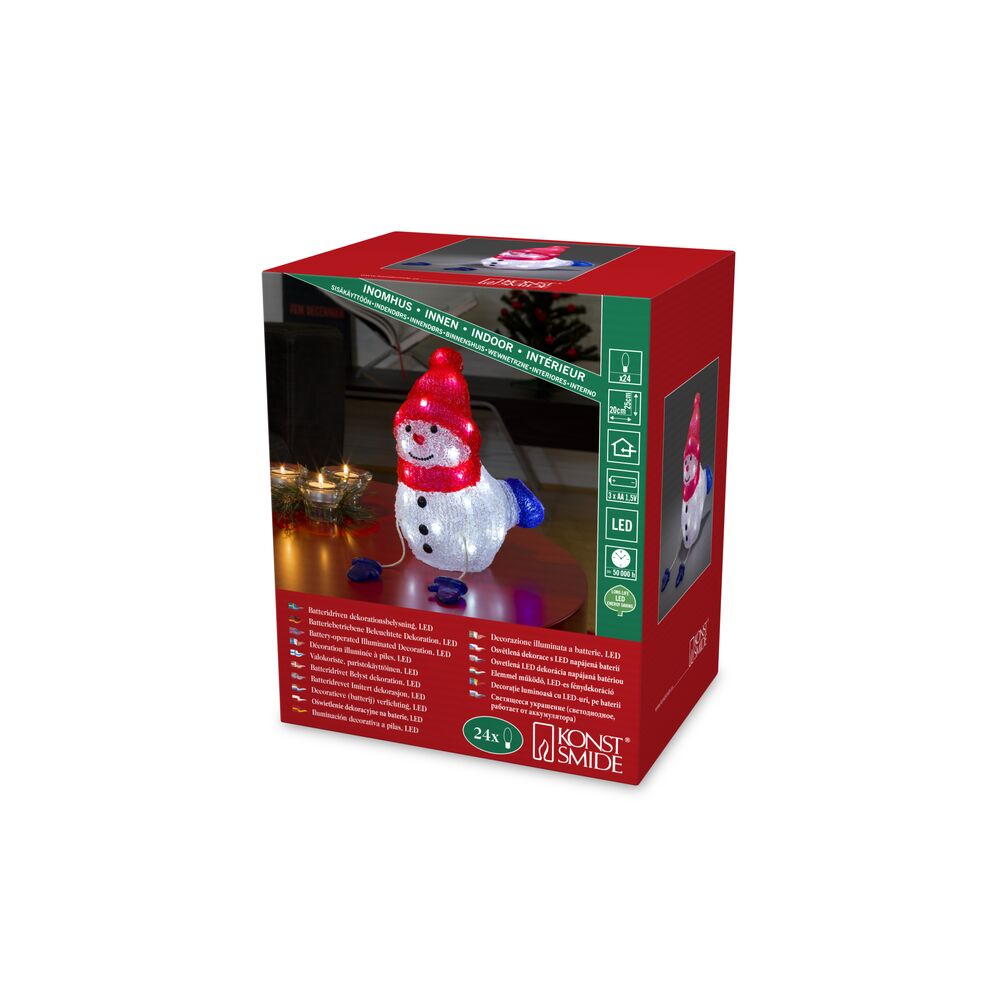 Acrylic lying snowman, LED