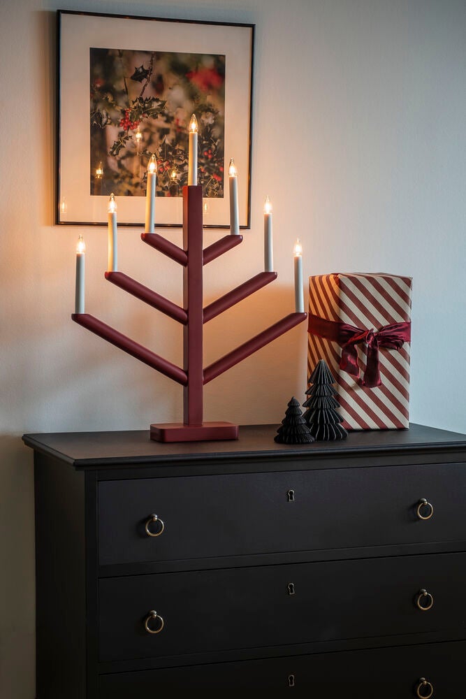 Holzleuchter Holz 7 Lampen Grü