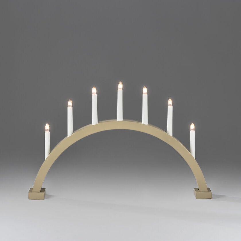 Holzleuchter, braun gebeizt