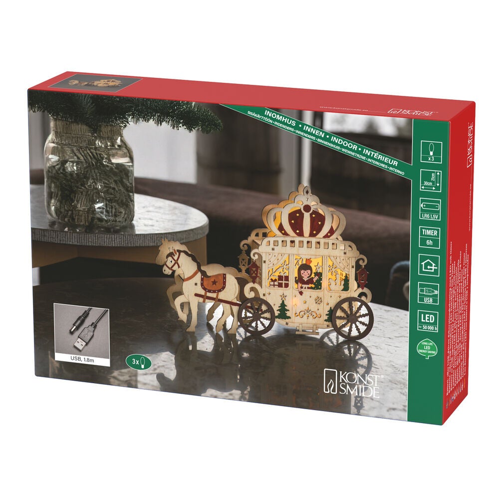 Santa carriage LED, B/O & USB