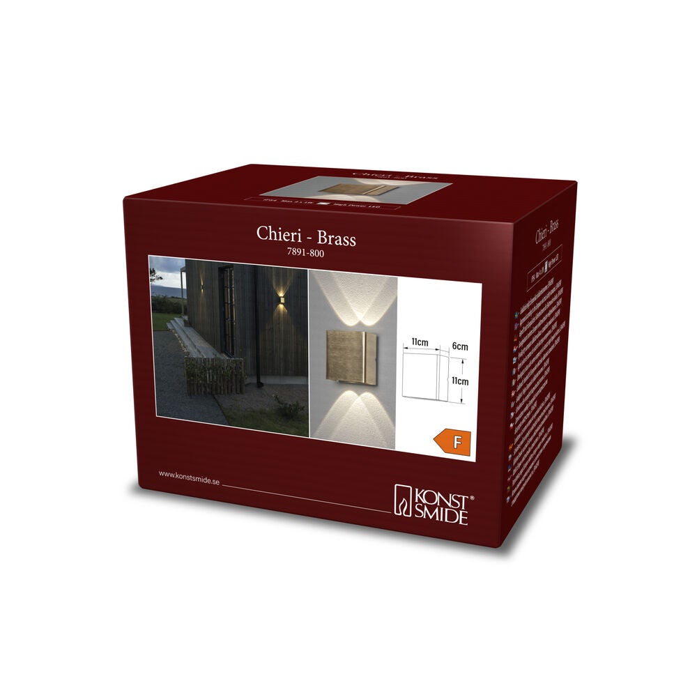 Chieri Wall 2x2 LED brass