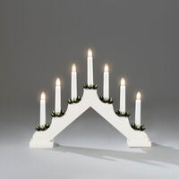 LED Holzleuchter, weiss,