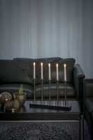 5 Bulb Metal C/Stick Blk/Brass